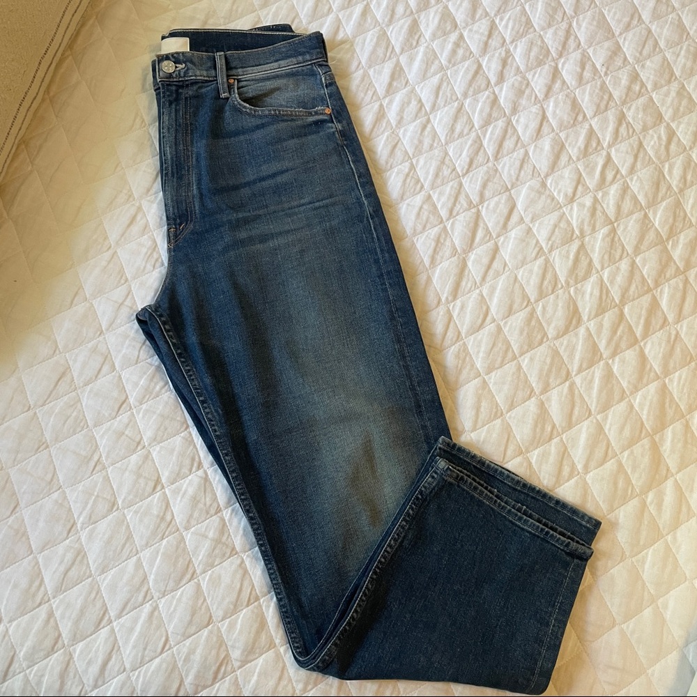 MOTHER Women's Straight Leg Jeans - Blue - Picture 4 of 9